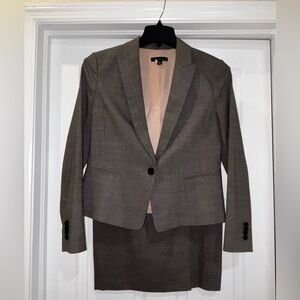 Ann Taylor Brown Blazer & Skirt Set